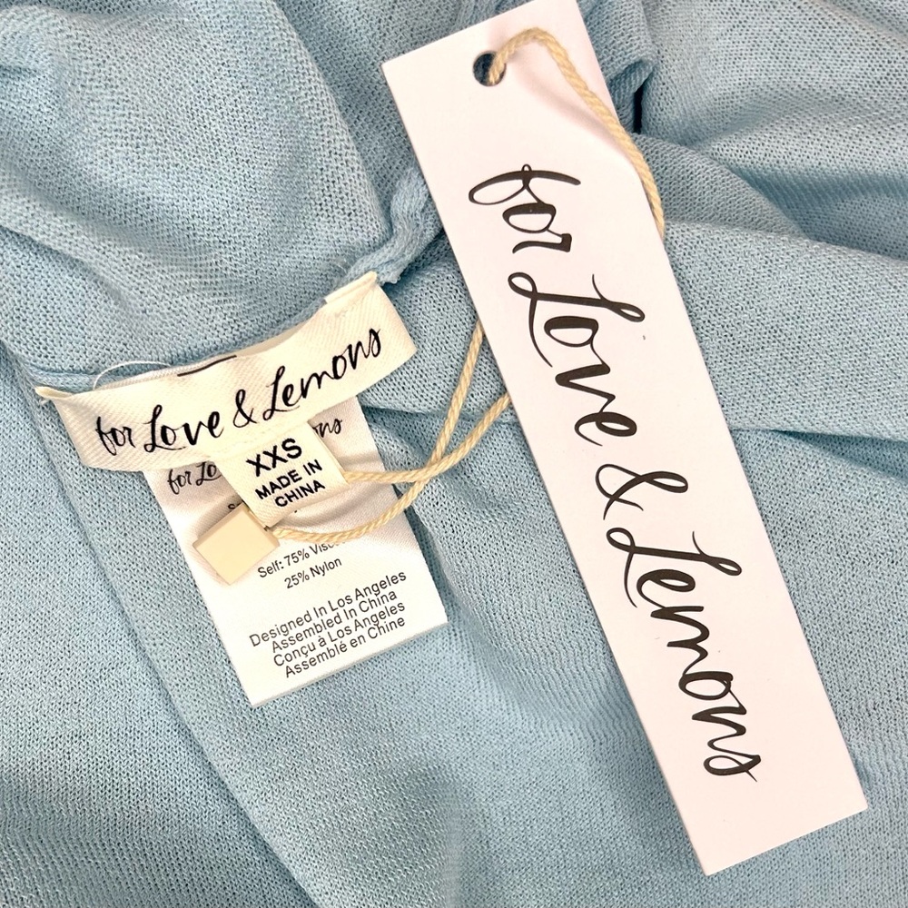 For Love & Lemons Sadie Turtleneck – Light Blue – XXS - Picture 6 of 6